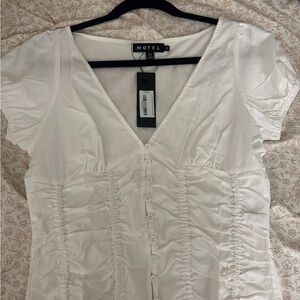 Motel Rocks Cream Ruched Blouse